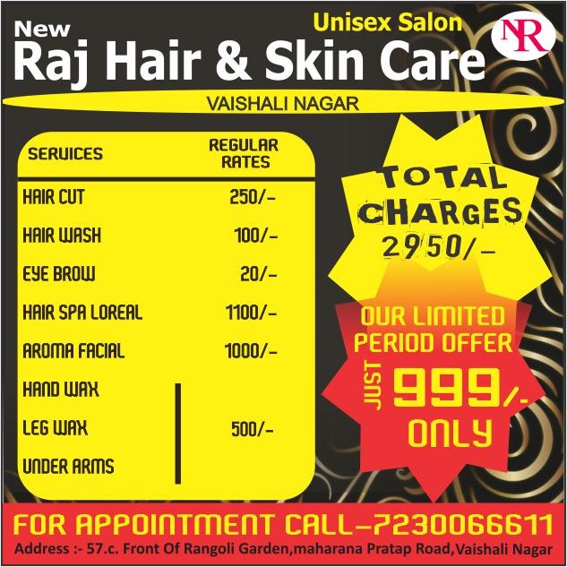 Special Offer on hair styling and skin care services
