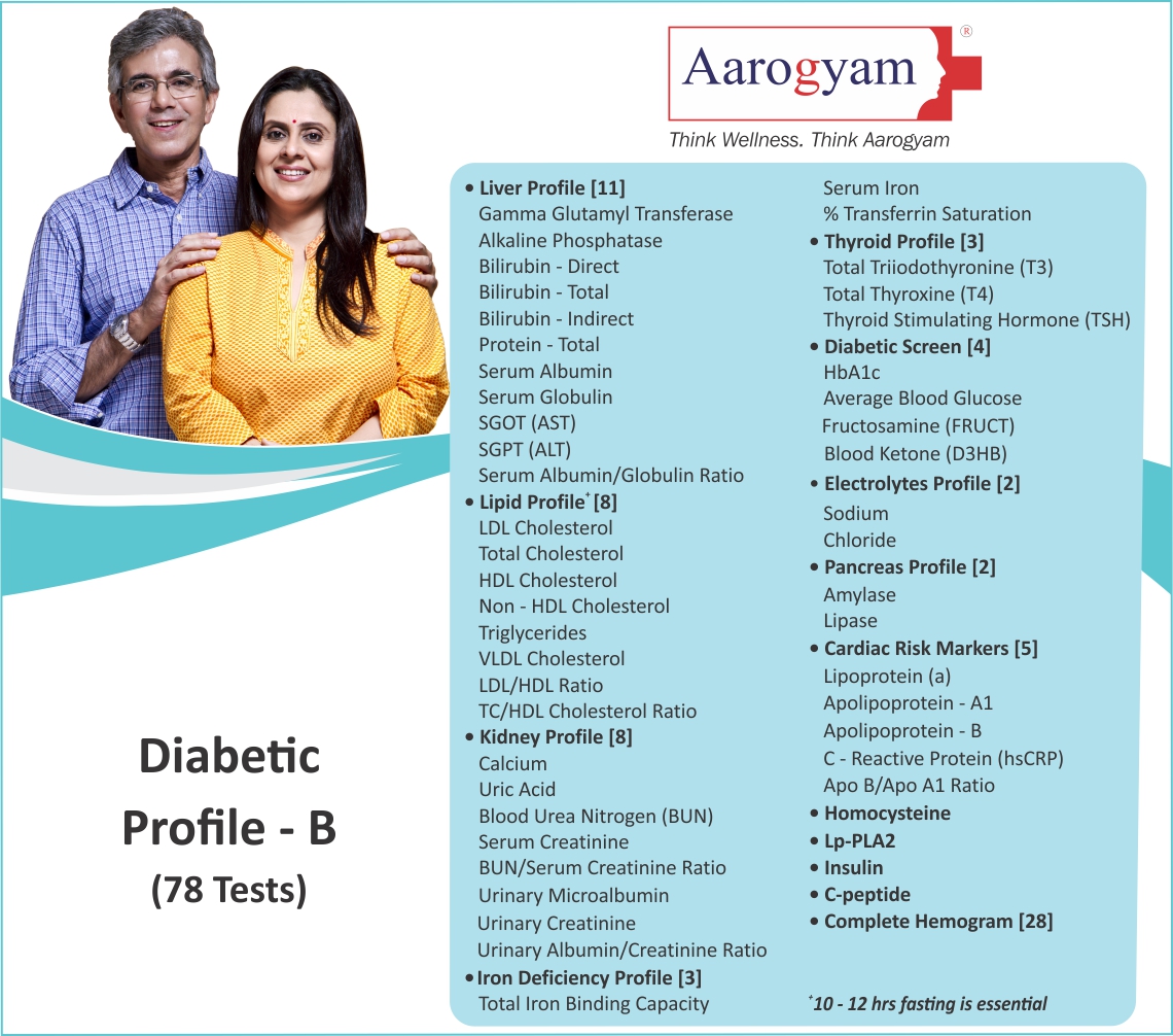 FLAT 50% OFF ON DIABETIC PROFILE - B | LOWEST PRICE GUARANTEE | 78 TESTS