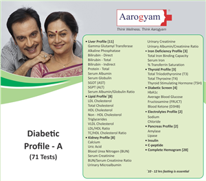 FLAT 50% OFF ON DIABETIC PROFILE - A | LOWEST PRICE GUARANTEE | 71 TESTS