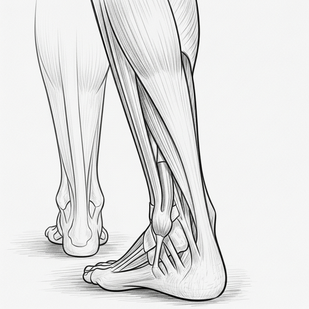 Achilles tendon anatomy sketch