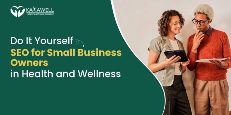 Small business owner improving SEO for a health and wellness website using local SEO, helpful content, and website analytics
